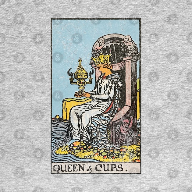 Queen of cups tarot card (distressed) by Nate's World of Tees